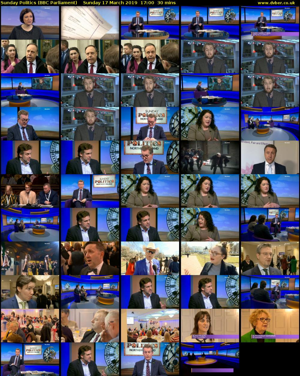 Sunday Politics (BBC Parliament) Sunday 17 March 2019 17:00 - 17:30
