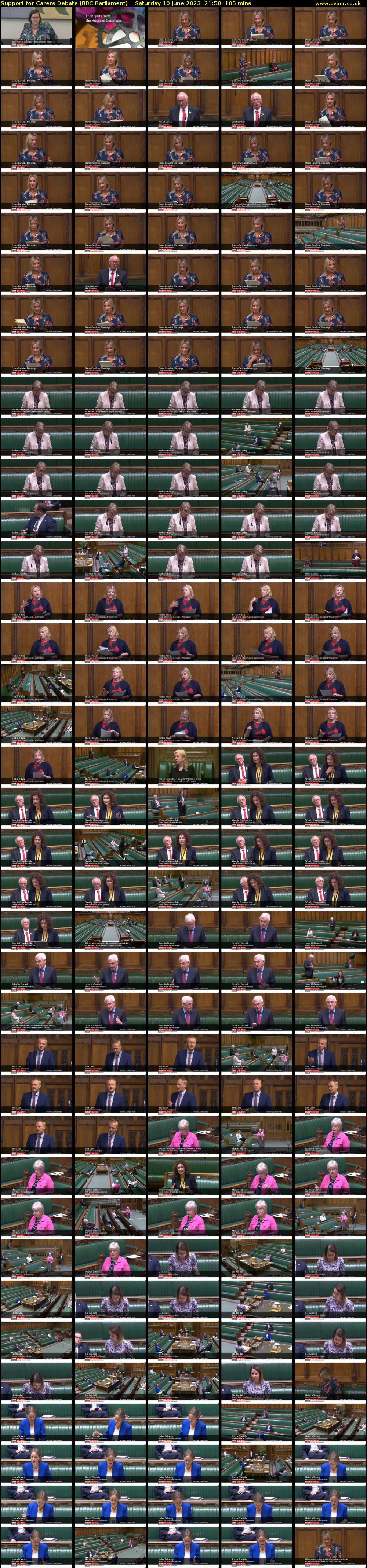 Support for Carers Debate (BBC Parliament) Saturday 10 June 2023 21:50 - 23:35