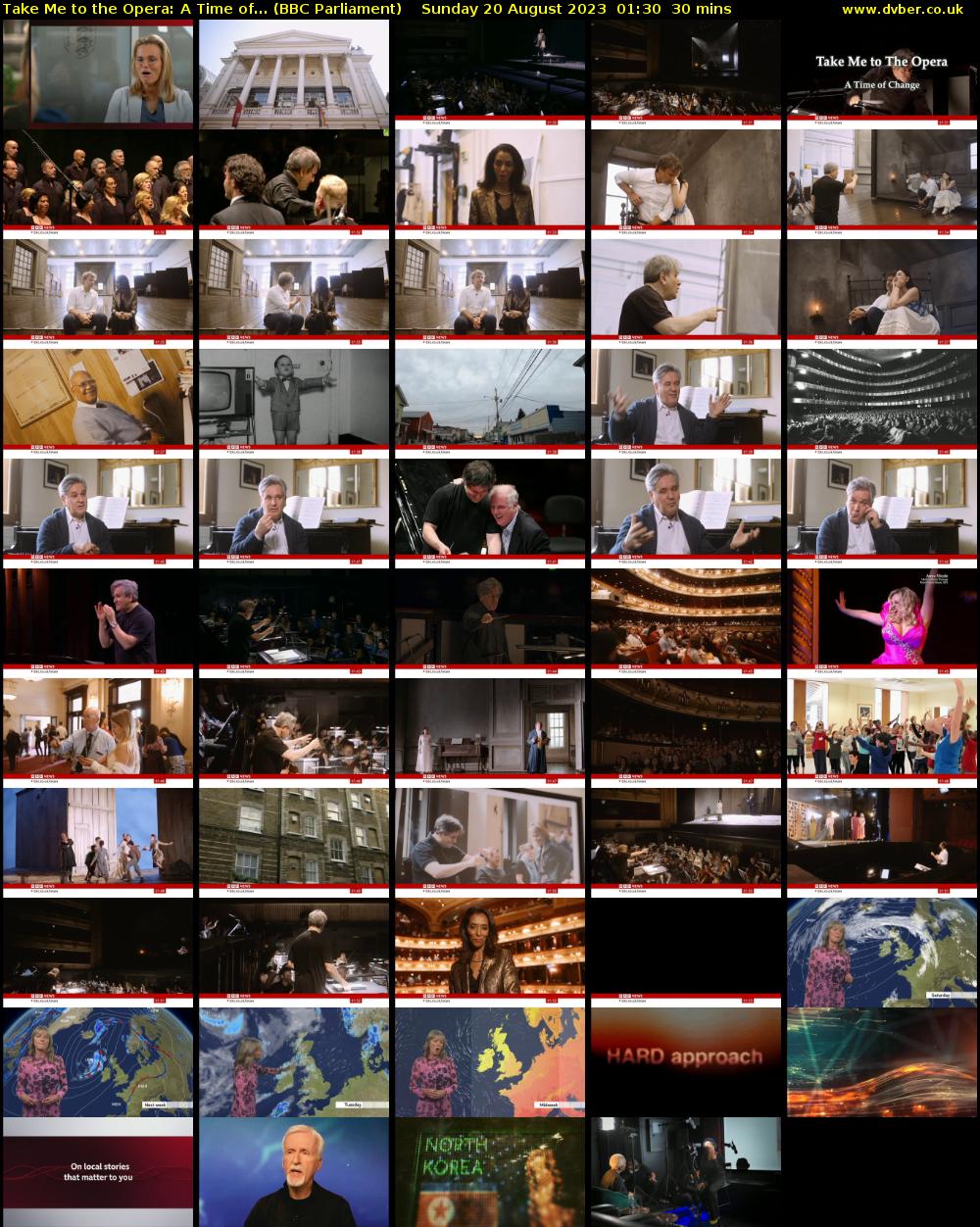 Take Me to the Opera: A Time of... (BBC Parliament) Sunday 20 August 2023 01:30 - 02:00