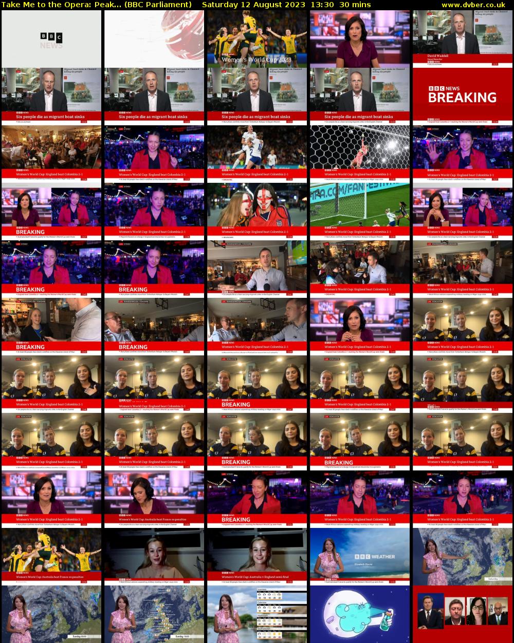Take Me to the Opera: Peak... (BBC Parliament) Saturday 12 August 2023 13:30 - 14:00