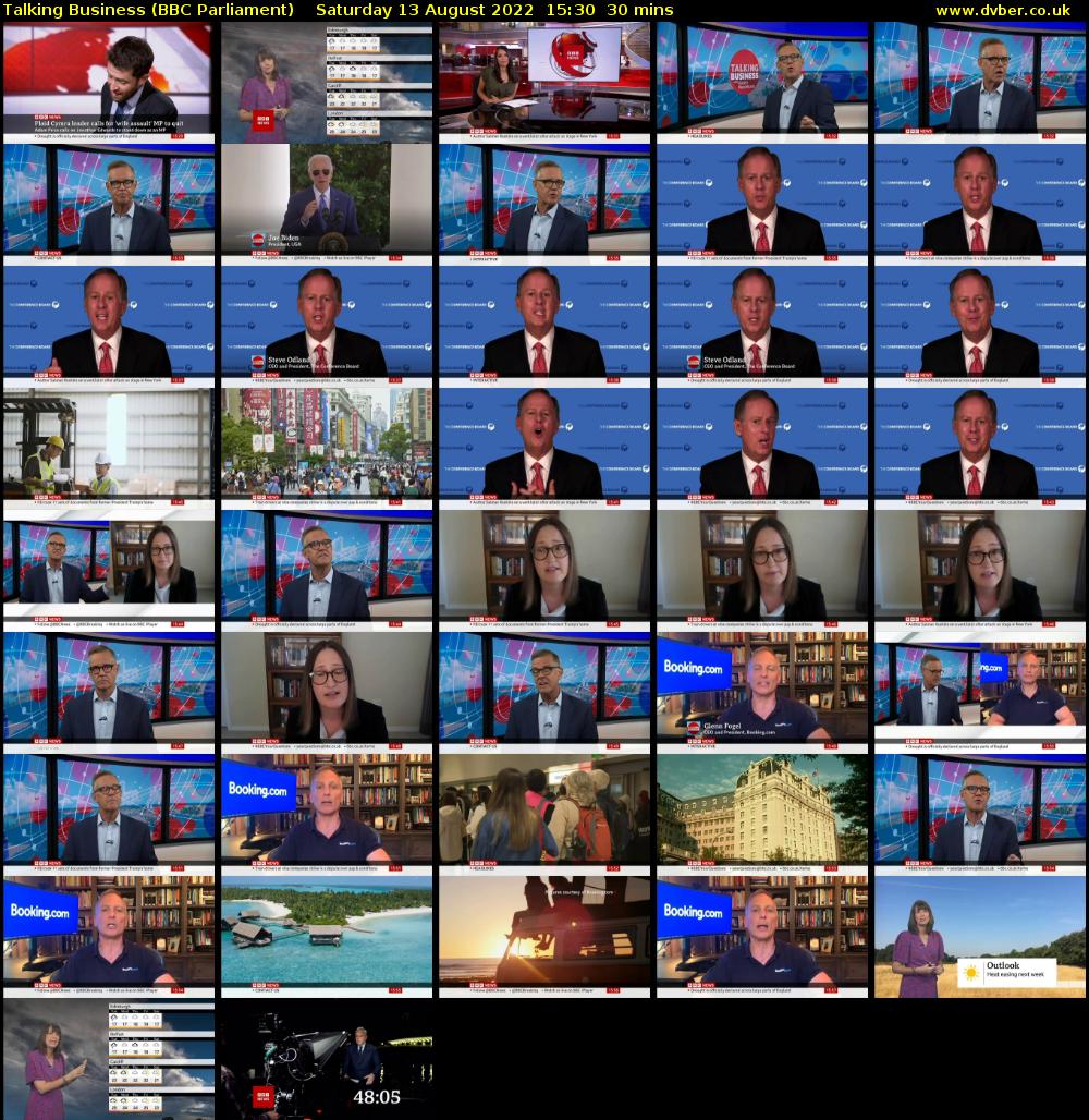Talking Business (BBC Parliament) Saturday 13 August 2022 15:30 - 16:00