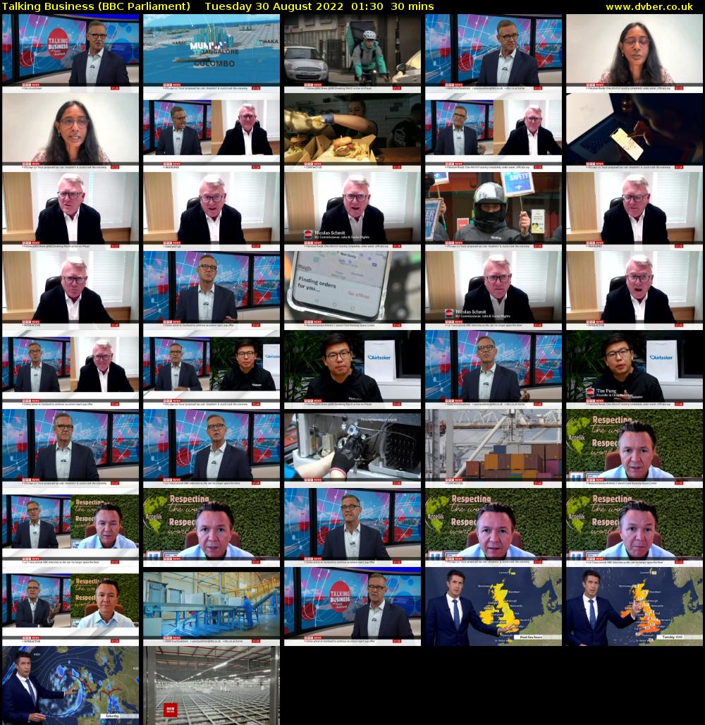 Talking Business (BBC Parliament) Tuesday 30 August 2022 01:30 - 02:00