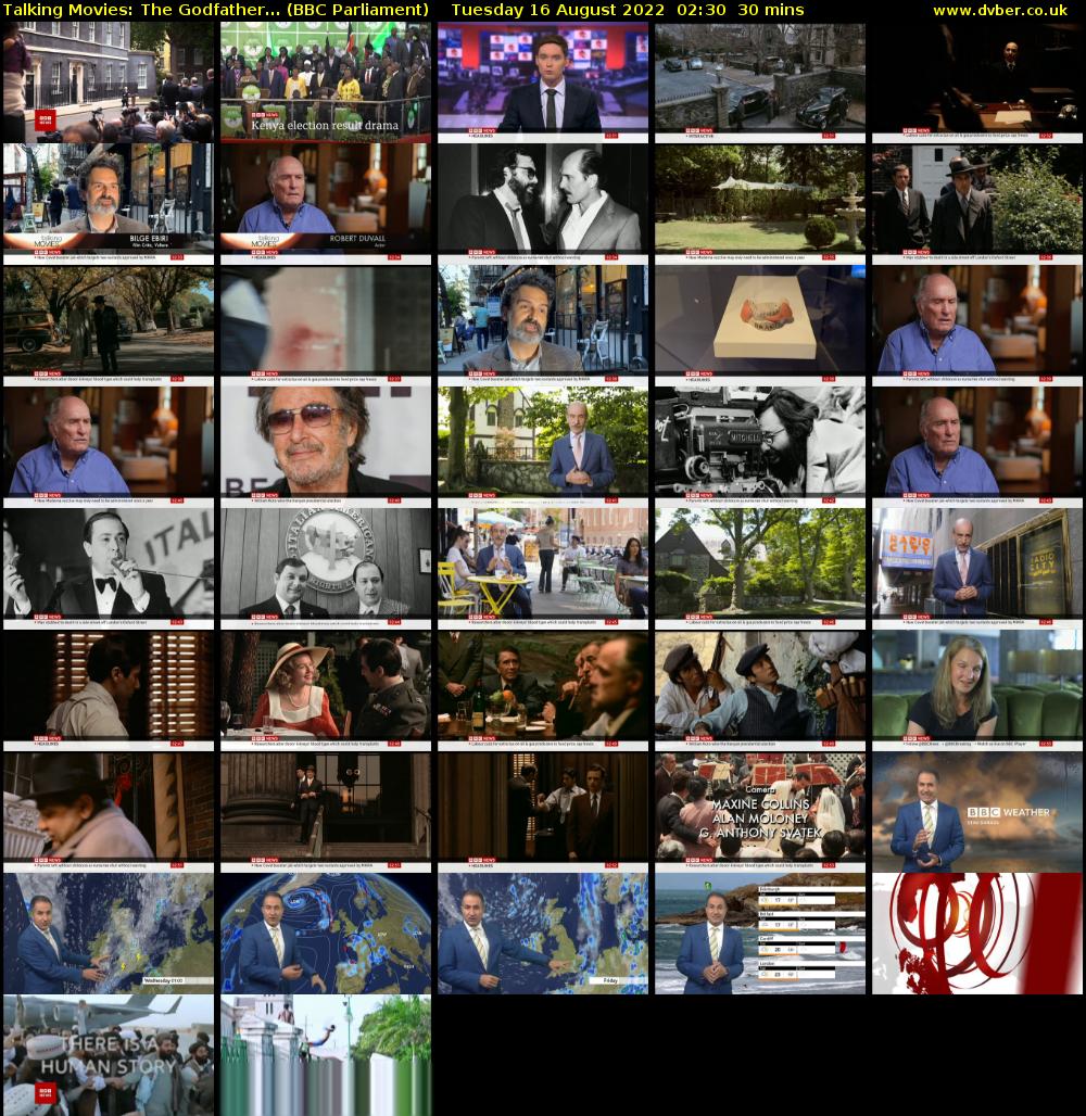 Talking Movies: The Godfather... (BBC Parliament) Tuesday 16 August 2022 02:30 - 03:00