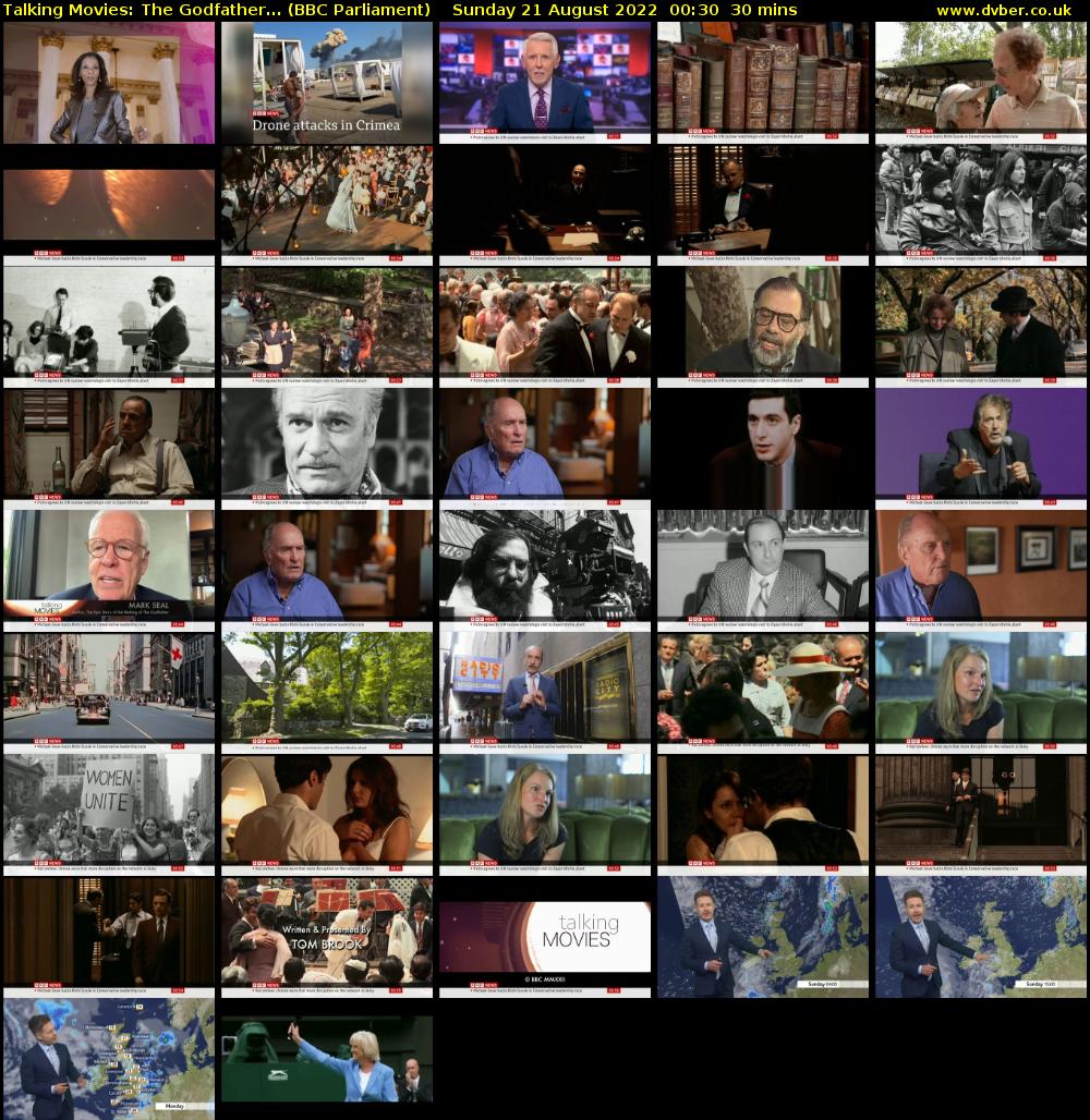 Talking Movies: The Godfather... (BBC Parliament) Sunday 21 August 2022 00:30 - 01:00