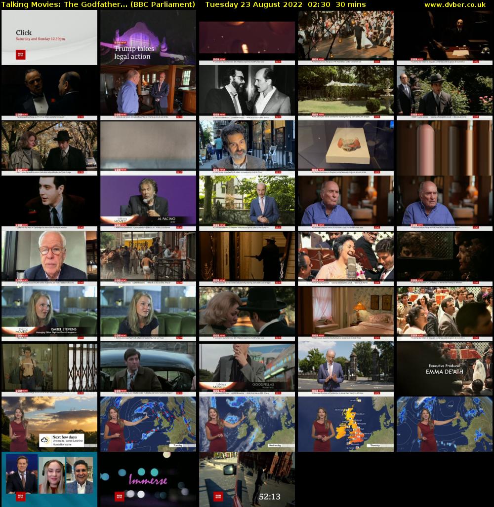 Talking Movies: The Godfather... (BBC Parliament) Tuesday 23 August 2022 02:30 - 03:00