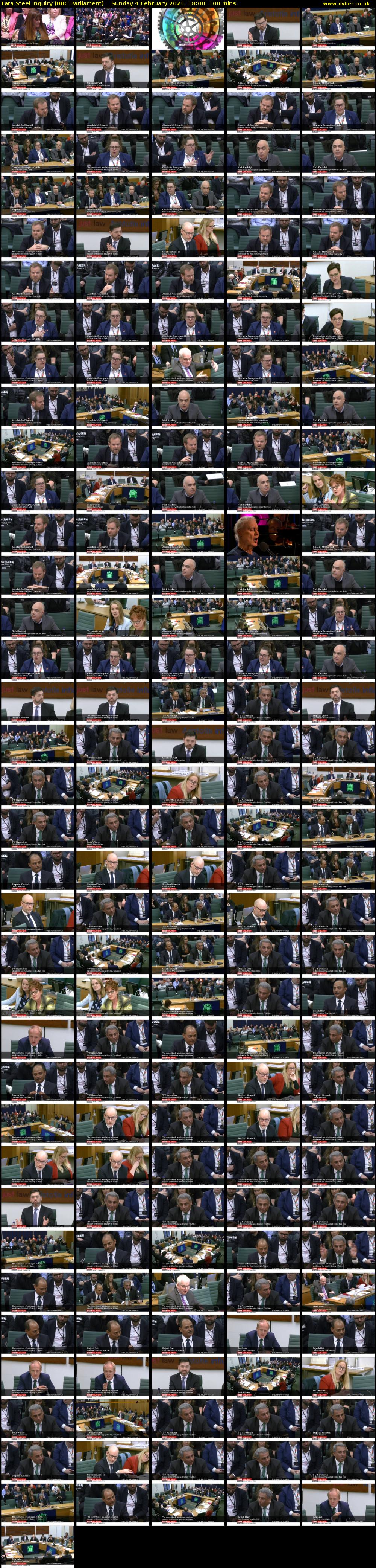 Tata Steel Inquiry (BBC Parliament) Sunday 4 February 2024 18:00 - 19:40