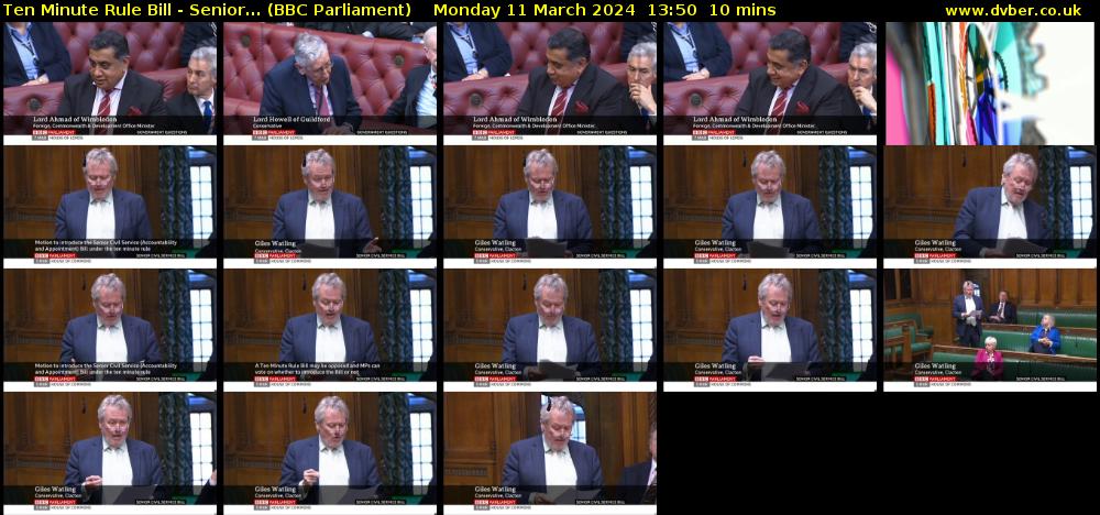 Ten Minute Rule Bill - Senior... (BBC Parliament) Monday 11 March 2024 13:50 - 14:00