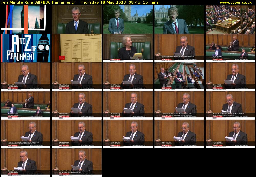 Ten Minute Rule Bill (BBC Parliament) Thursday 18 May 2023 08:45 - 09:00