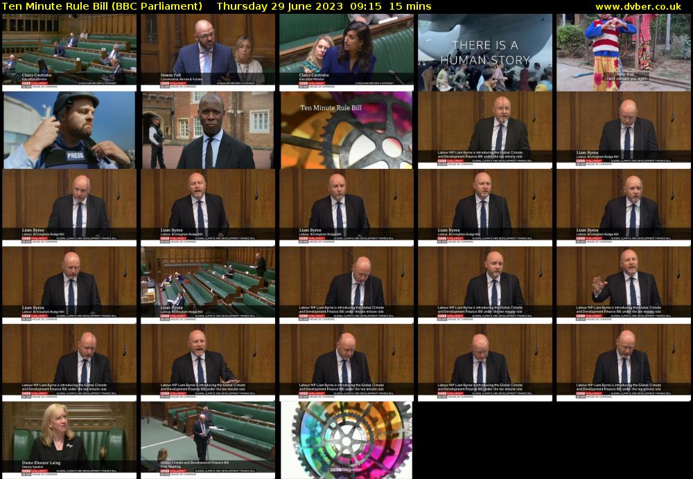 Ten Minute Rule Bill (BBC Parliament) Thursday 29 June 2023 09:15 - 09:30