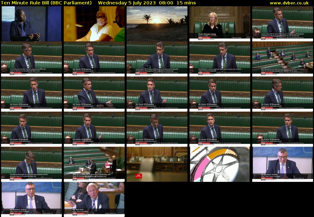Ten Minute Rule Bill (BBC Parliament) Wednesday 5 July 2023 08:00 - 08:15