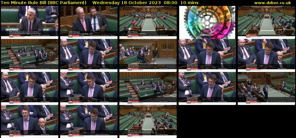Ten Minute Rule Bill (BBC Parliament) Wednesday 18 October 2023 08:00 - 08:10