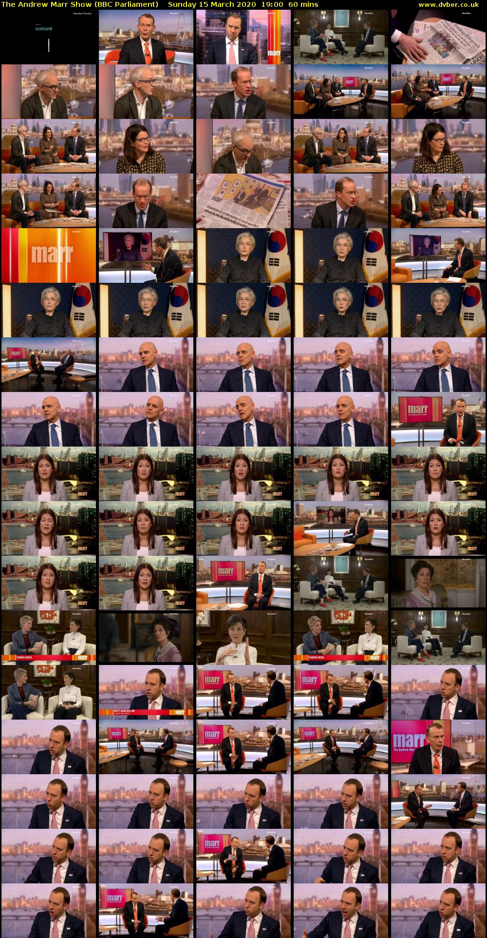 The Andrew Marr Show (BBC Parliament) Sunday 15 March 2020 19:00 - 20:00