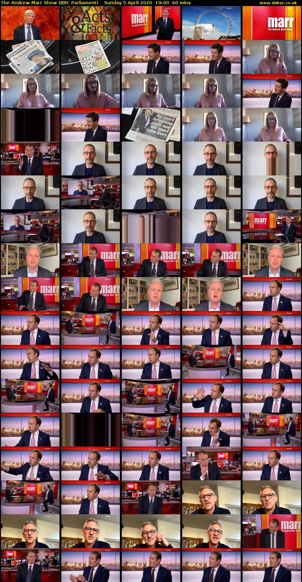 The Andrew Marr Show (BBC Parliament) Sunday 5 April 2020 19:00 - 20:00