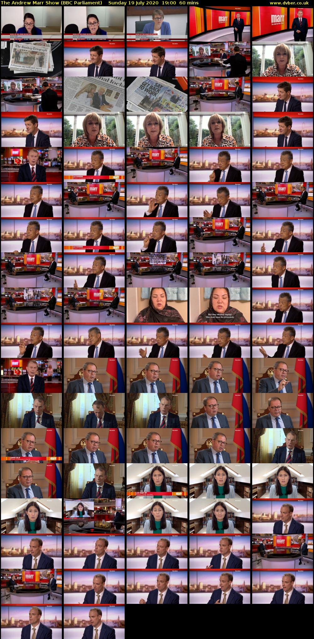 The Andrew Marr Show (BBC Parliament) Sunday 19 July 2020 19:00 - 20:00