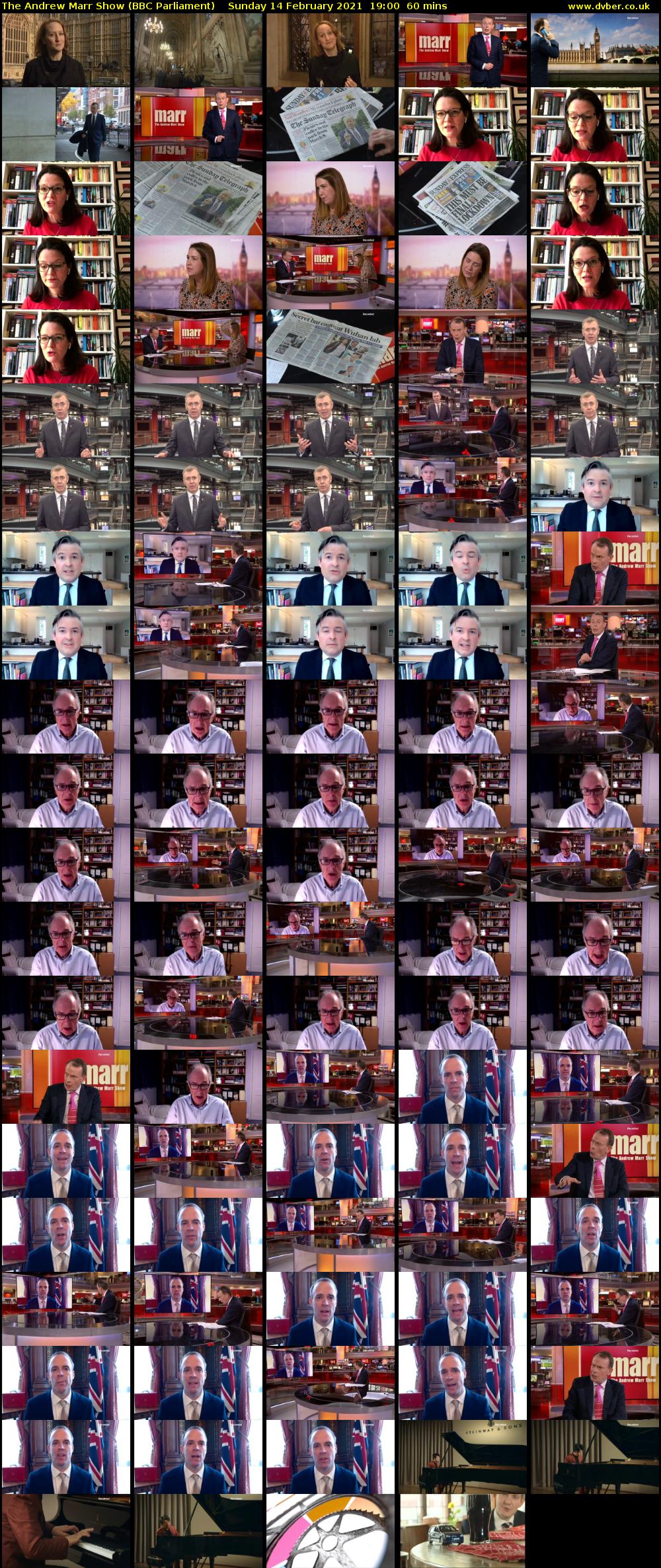The Andrew Marr Show (BBC Parliament) Sunday 14 February 2021 19:00 - 20:00
