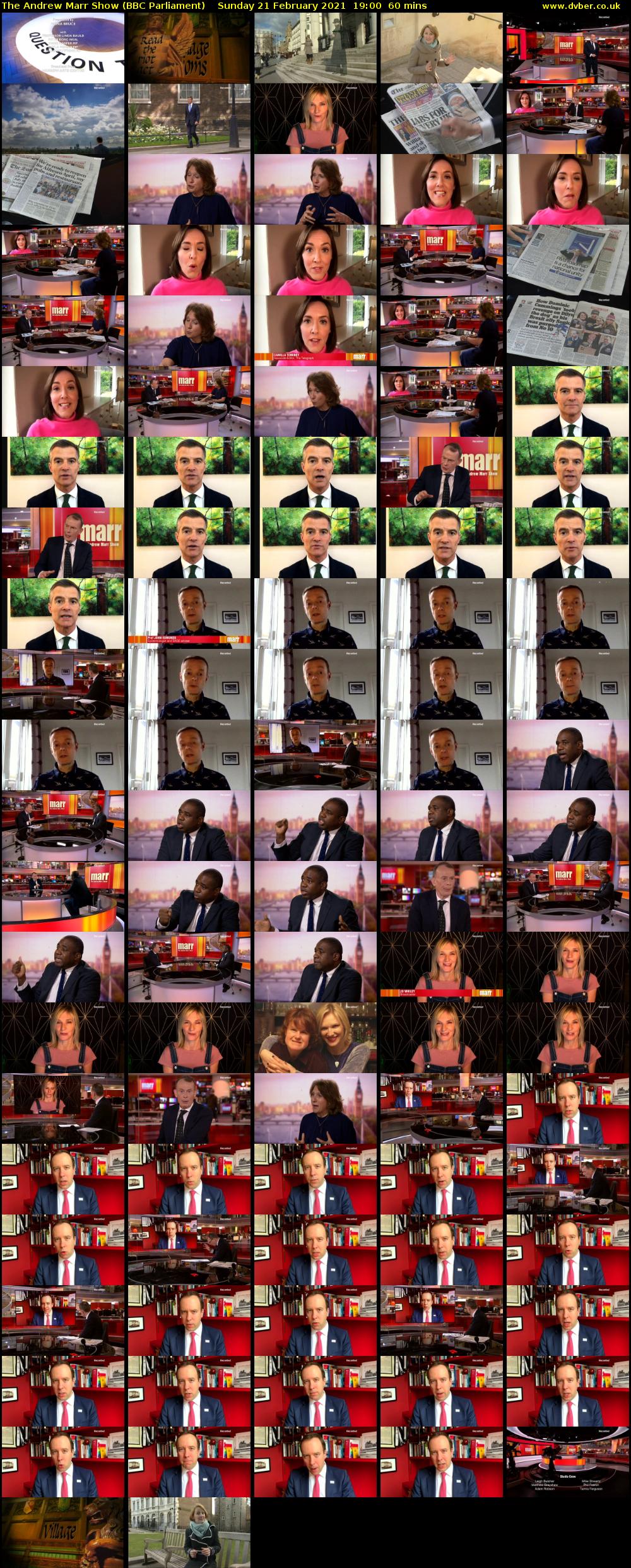 The Andrew Marr Show (BBC Parliament) Sunday 21 February 2021 19:00 - 20:00