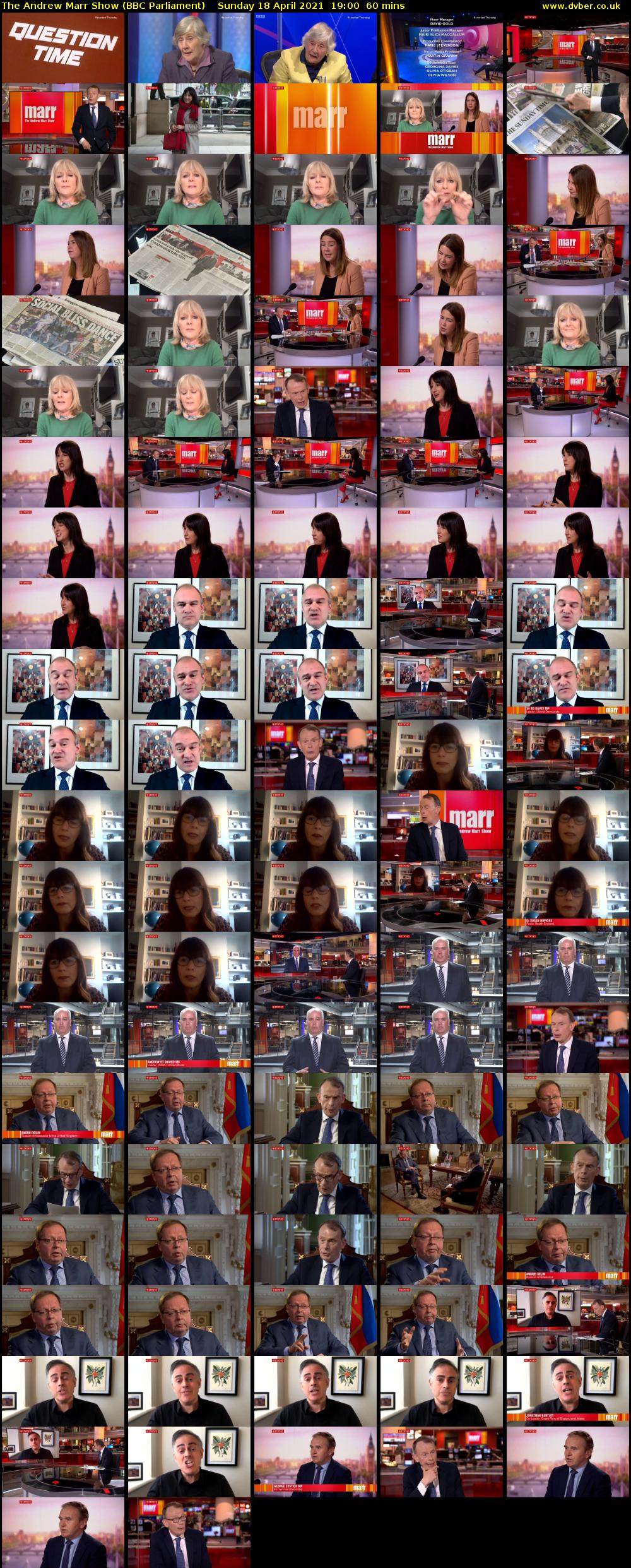 The Andrew Marr Show (BBC Parliament) Sunday 18 April 2021 19:00 - 20:00