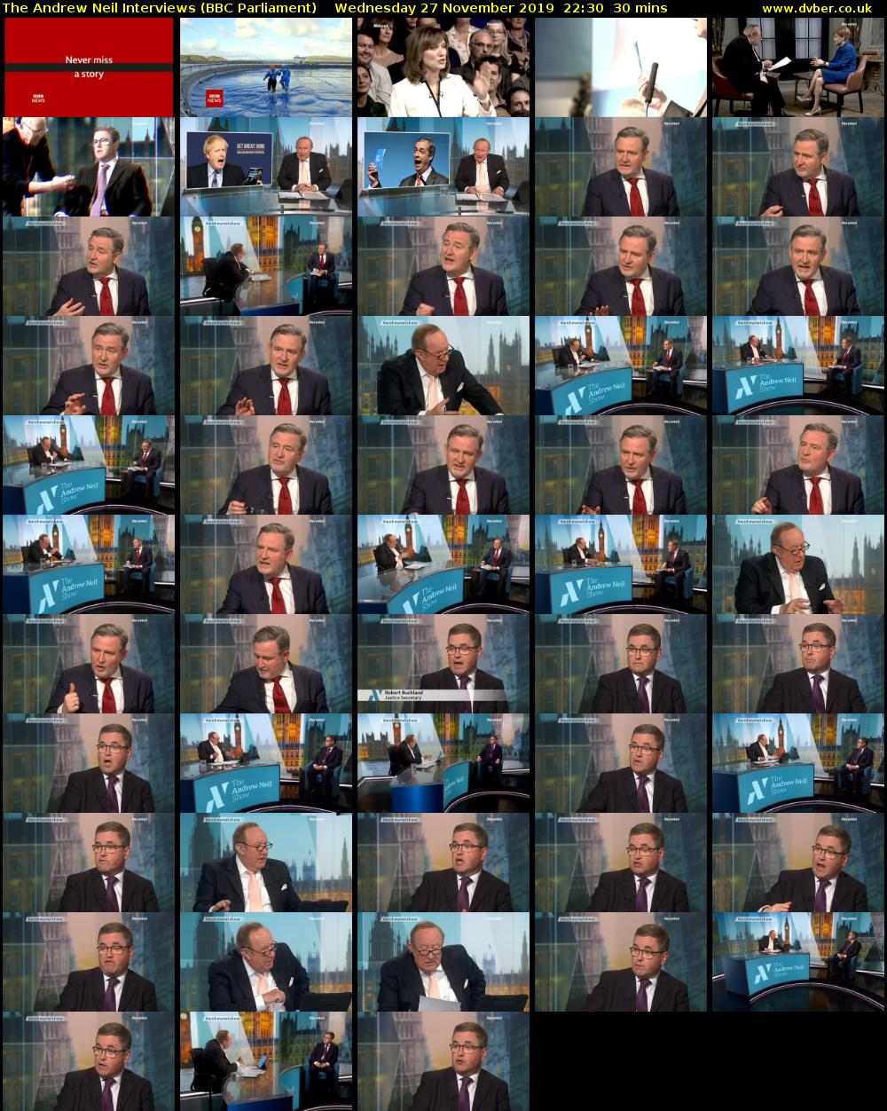 The Andrew Neil Interviews (BBC Parliament) Wednesday 27 November 2019 22:30 - 23:00