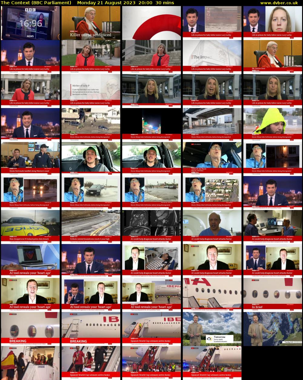 The Context (BBC Parliament) Monday 21 August 2023 20:00 - 20:30