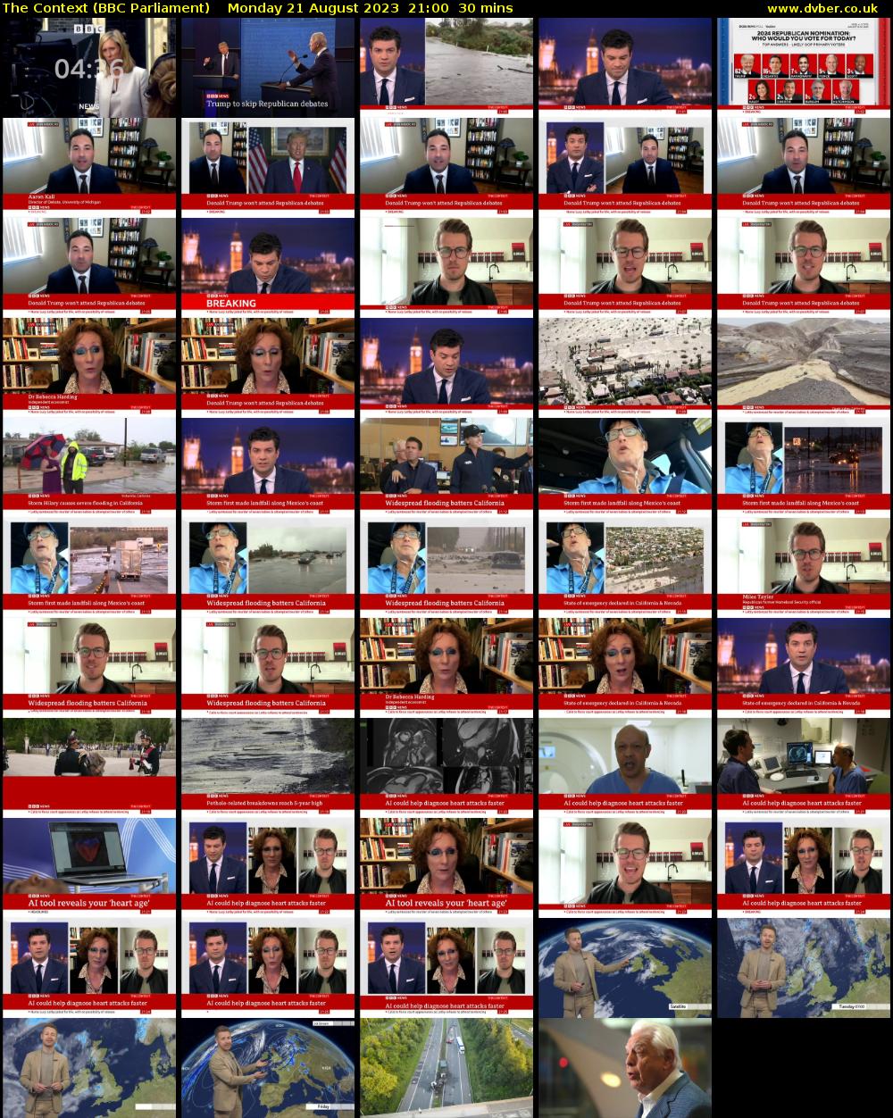 The Context (BBC Parliament) Monday 21 August 2023 21:00 - 21:30