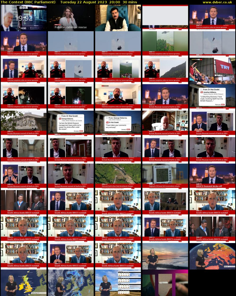The Context (BBC Parliament) Tuesday 22 August 2023 20:00 - 20:30