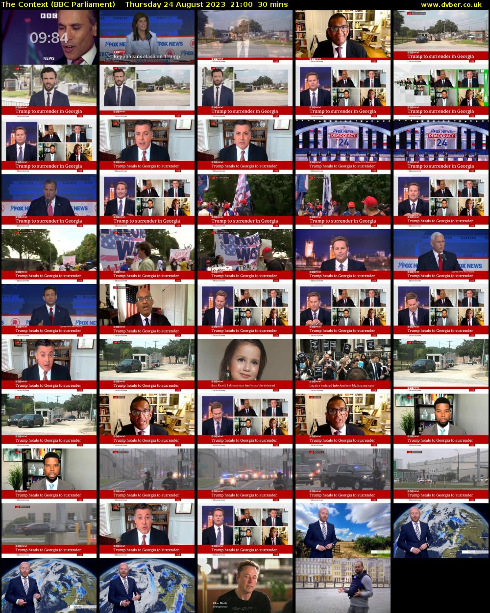 The Context (BBC Parliament) Thursday 24 August 2023 21:00 - 21:30