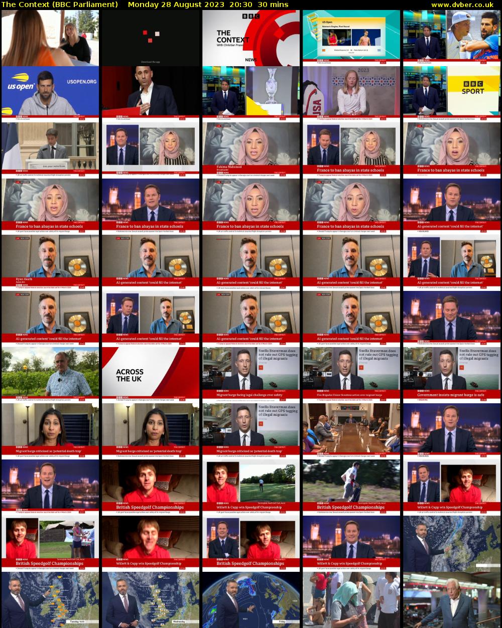 The Context (BBC Parliament) Monday 28 August 2023 20:30 - 21:00