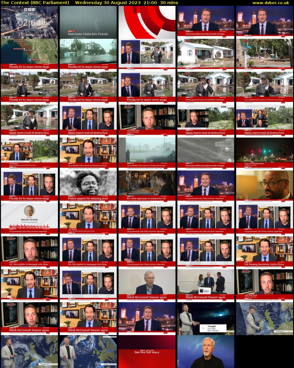 The Context (BBC Parliament) Wednesday 30 August 2023 21:00 - 21:30