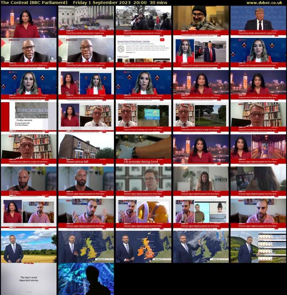 The Context (BBC Parliament) Friday 1 September 2023 20:00 - 20:30