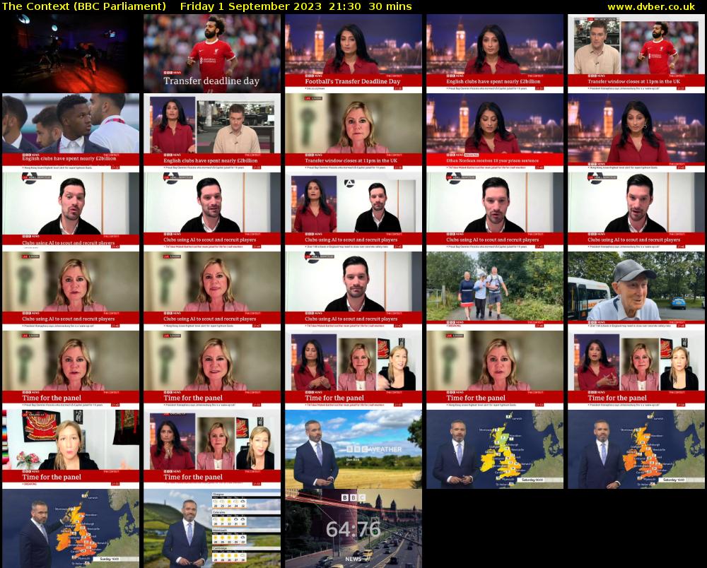 The Context (BBC Parliament) Friday 1 September 2023 21:30 - 22:00