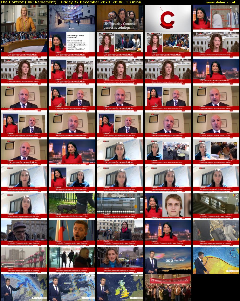 The Context (BBC Parliament) Friday 22 December 2023 20:00 - 20:30