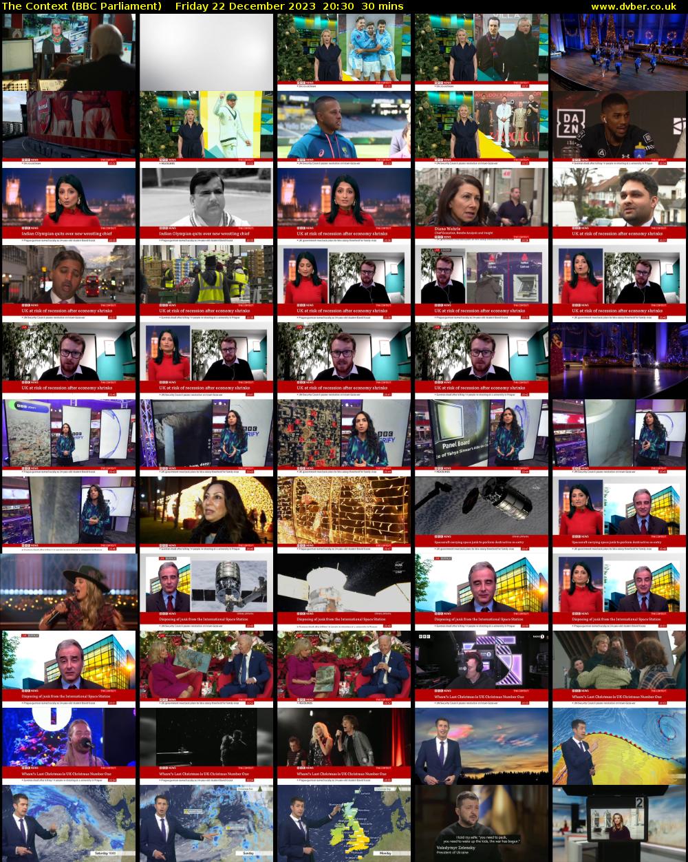 The Context (BBC Parliament) Friday 22 December 2023 20:30 - 21:00
