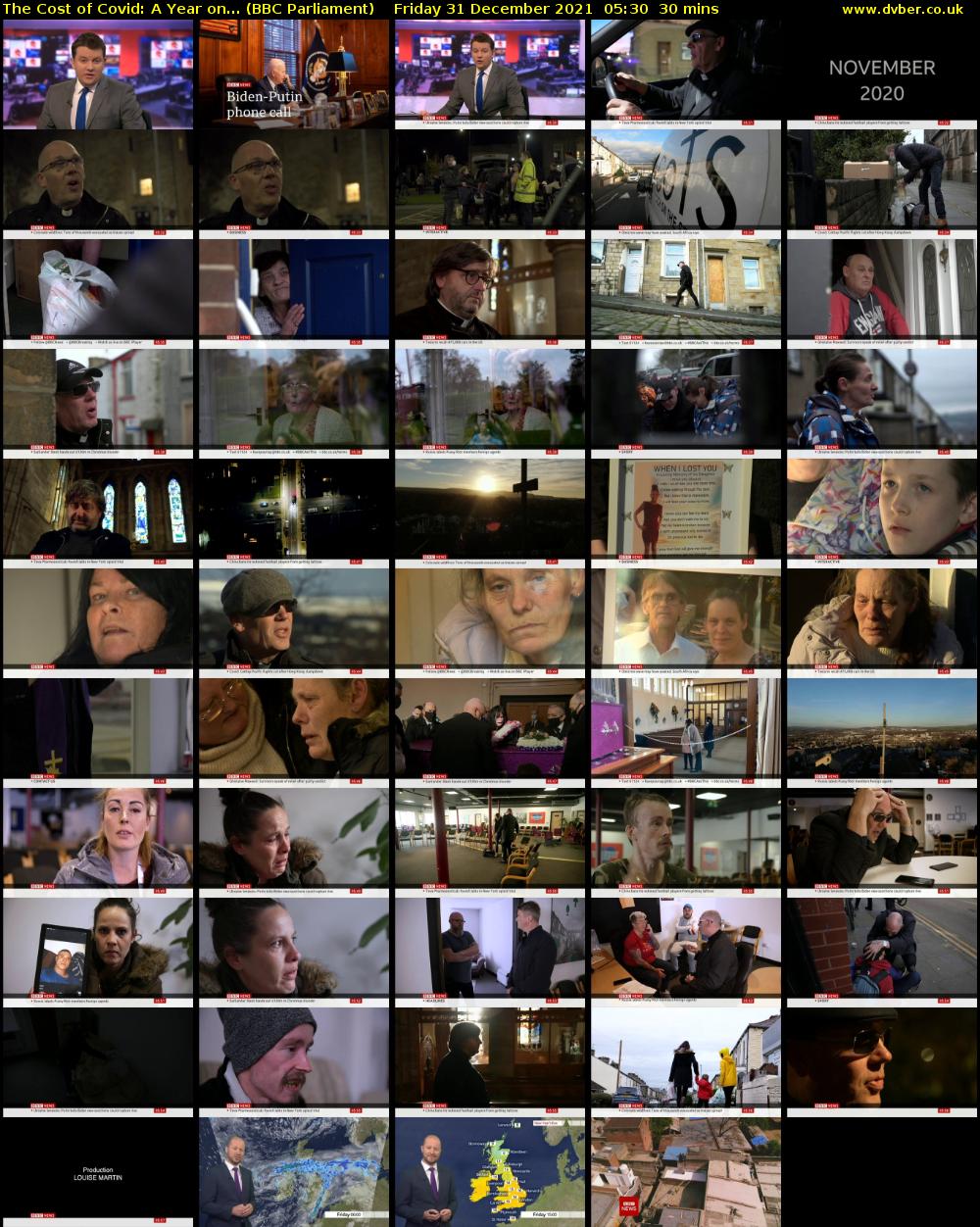 The Cost of Covid: A Year on... (BBC Parliament) Friday 31 December 2021 05:30 - 06:00