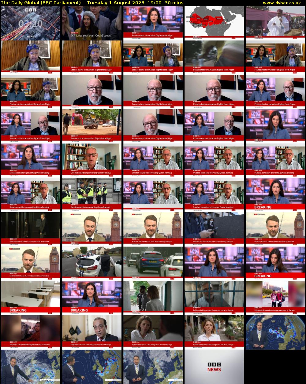 The Daily Global (BBC Parliament) Tuesday 1 August 2023 19:00 - 19:30