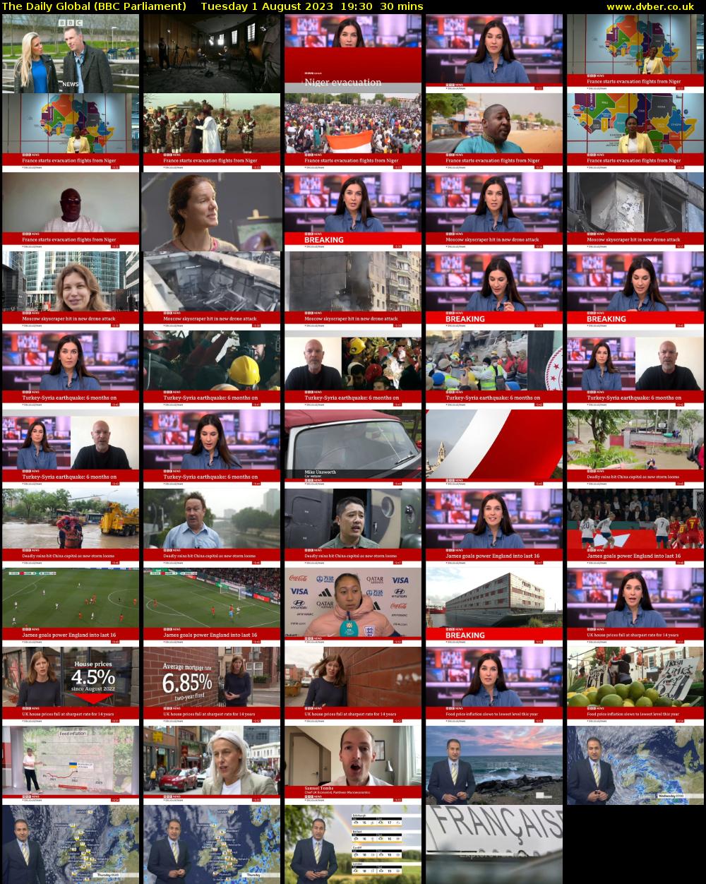 The Daily Global (BBC Parliament) Tuesday 1 August 2023 19:30 - 20:00