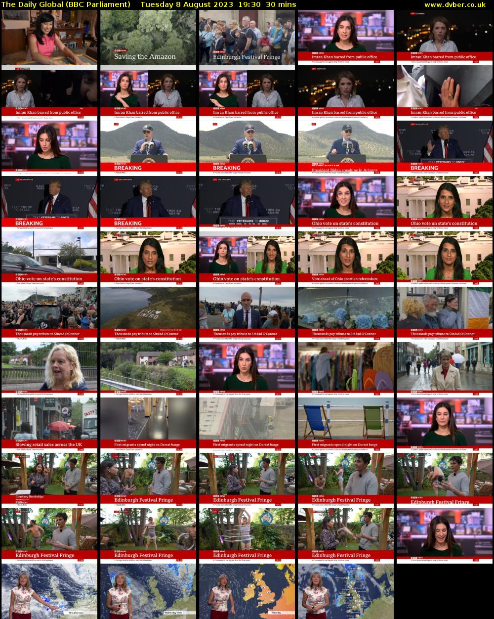 The Daily Global (BBC Parliament) Tuesday 8 August 2023 19:30 - 20:00