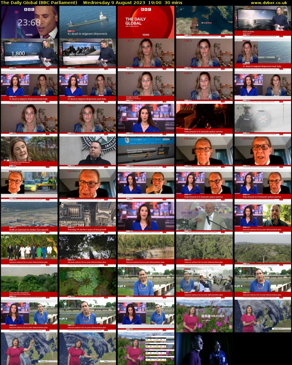 The Daily Global (BBC Parliament) Wednesday 9 August 2023 19:00 - 19:30