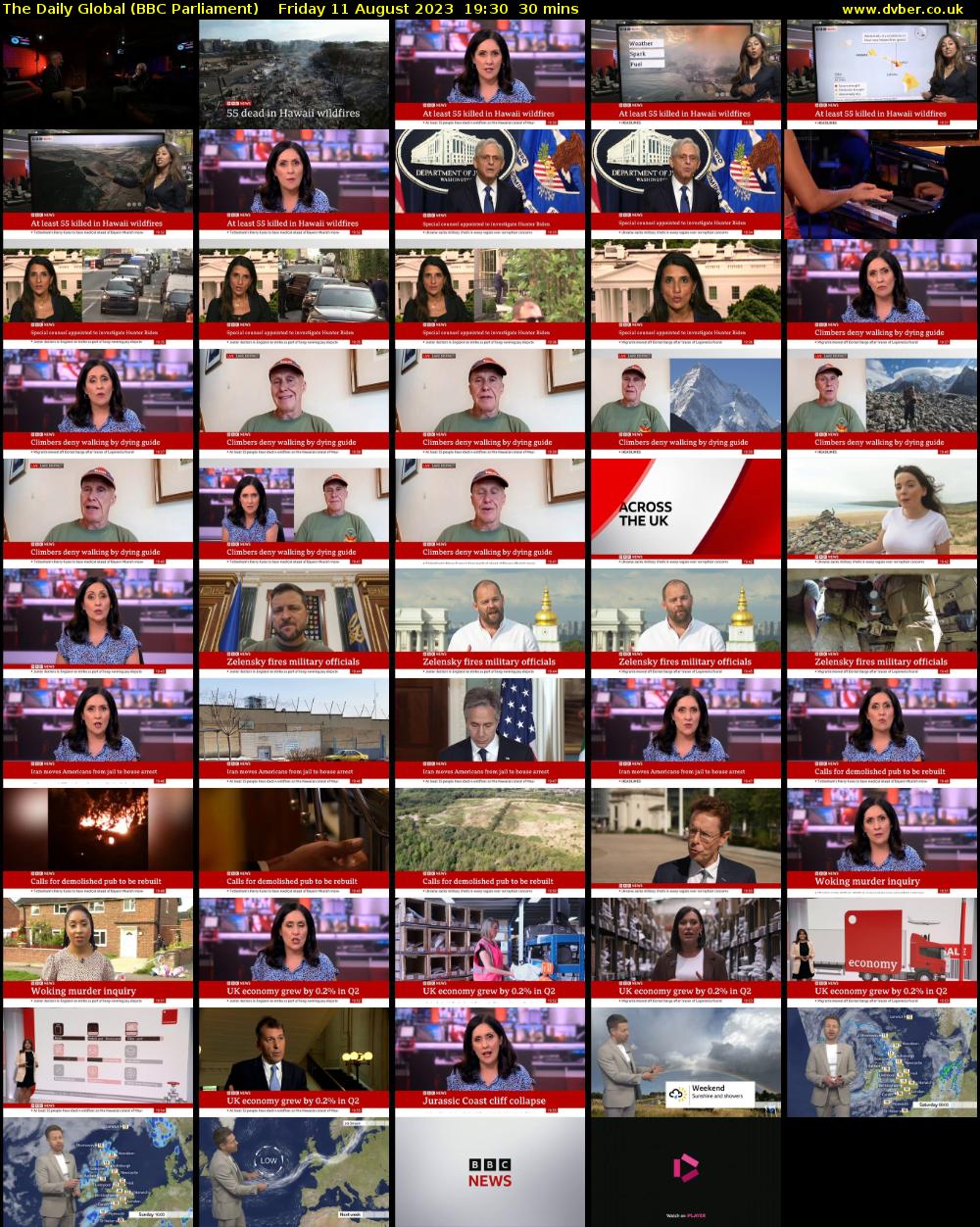 The Daily Global (BBC Parliament) Friday 11 August 2023 19:30 - 20:00