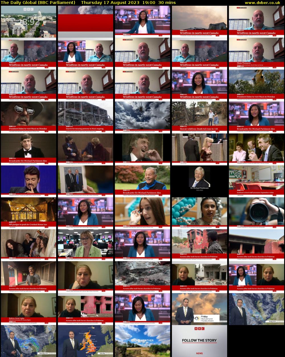 The Daily Global (BBC Parliament) Thursday 17 August 2023 19:00 - 19:30