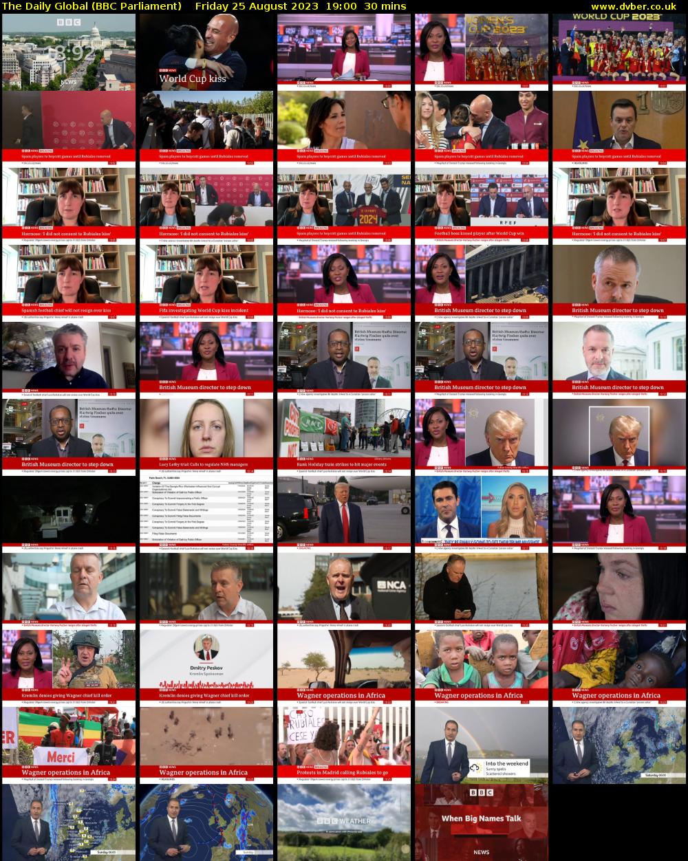 The Daily Global (BBC Parliament) Friday 25 August 2023 19:00 - 19:30