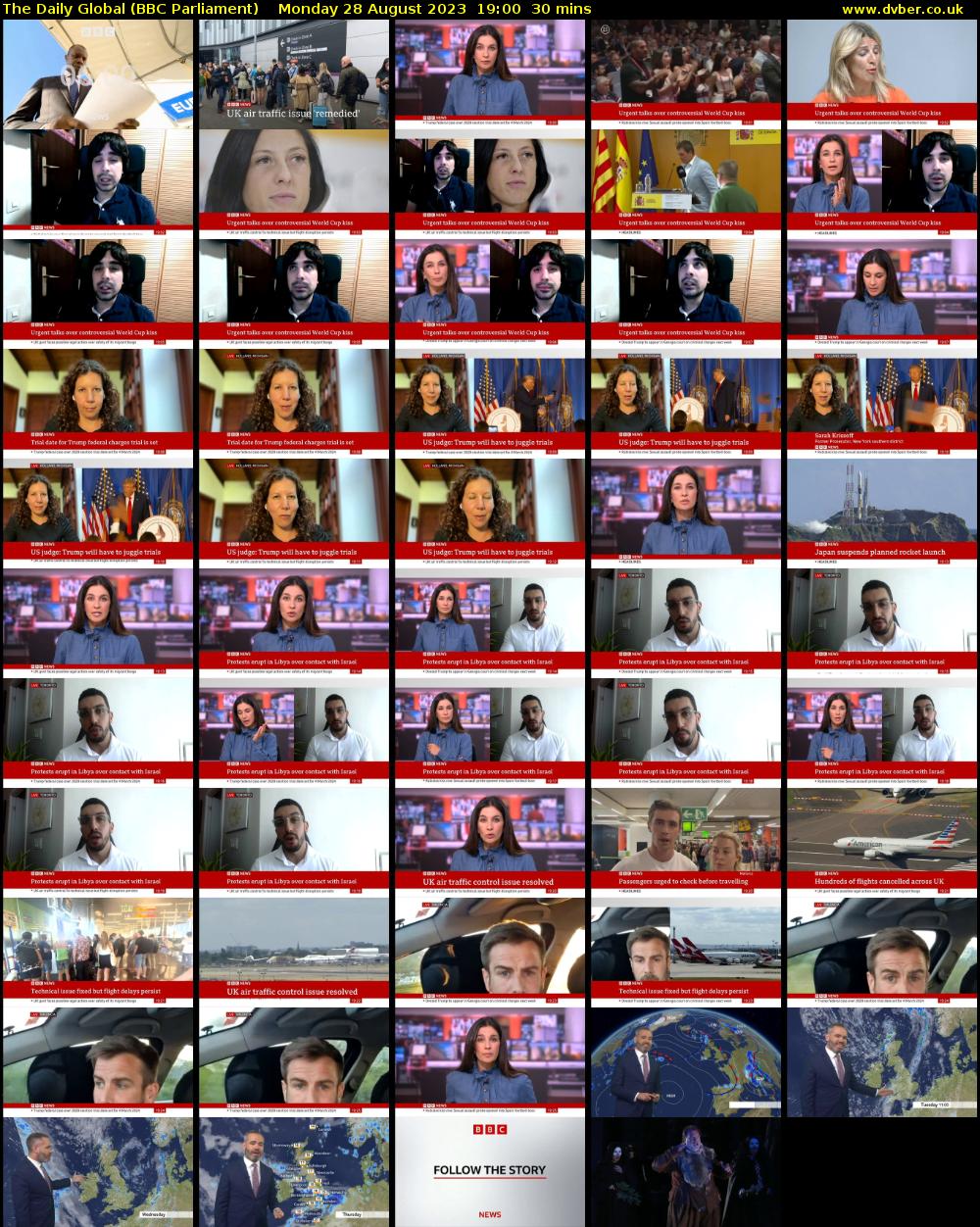 The Daily Global (BBC Parliament) Monday 28 August 2023 19:00 - 19:30