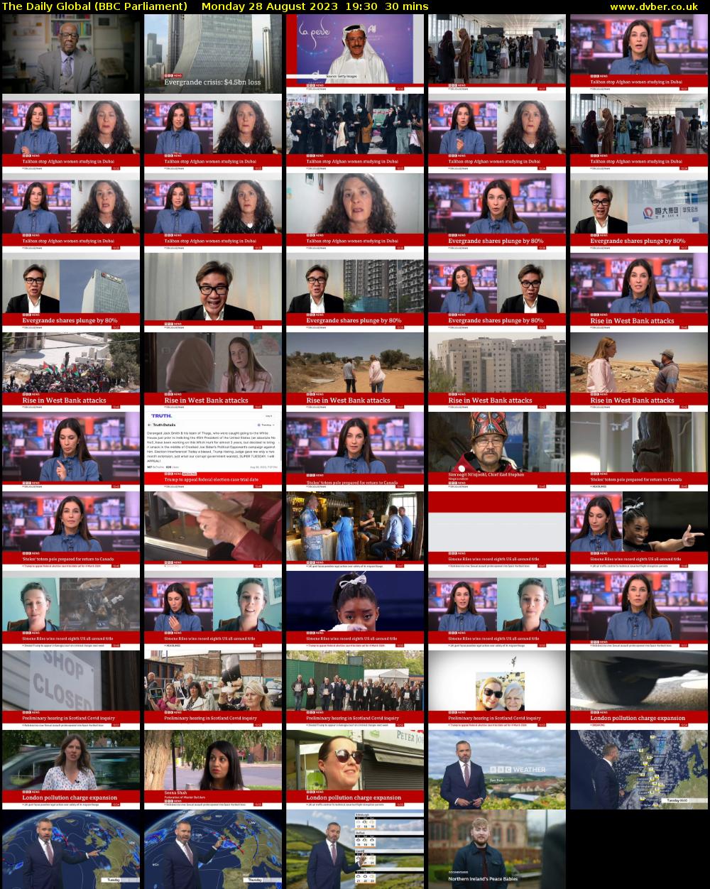 The Daily Global (BBC Parliament) Monday 28 August 2023 19:30 - 20:00
