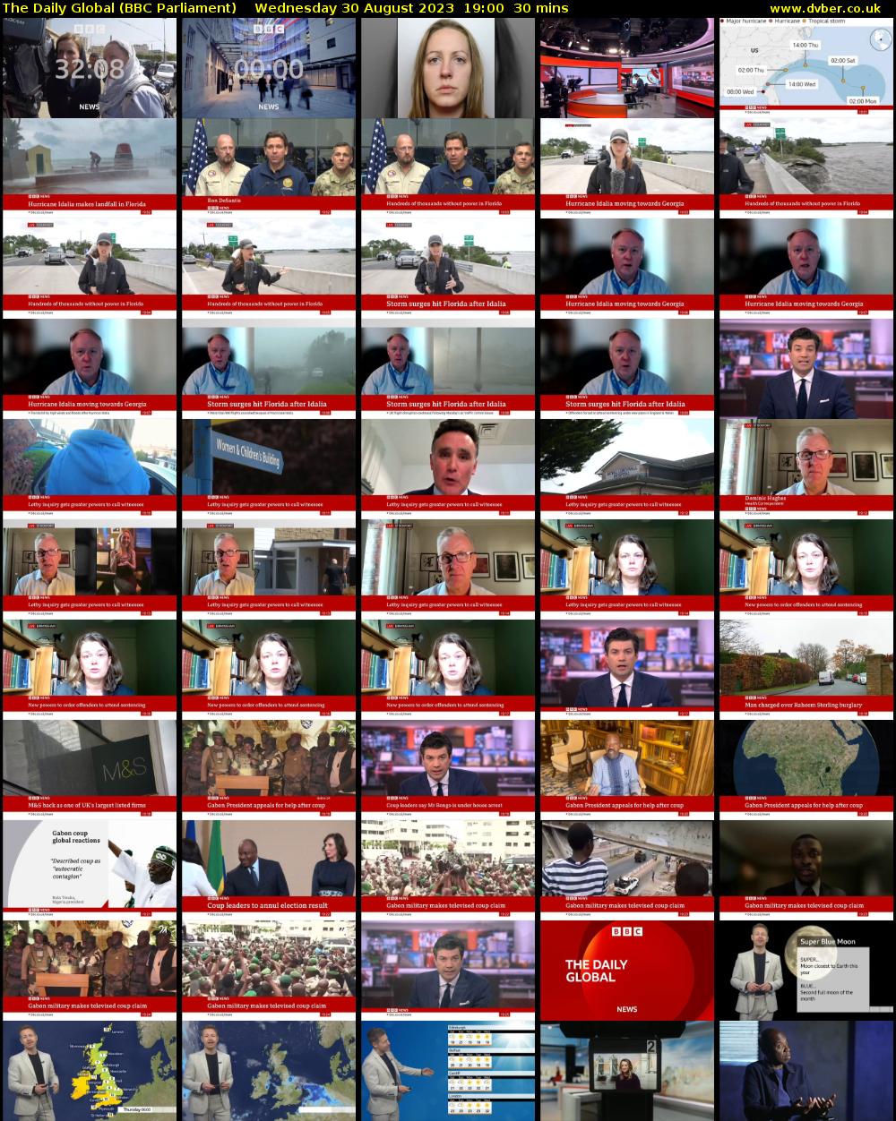 The Daily Global (BBC Parliament) Wednesday 30 August 2023 19:00 - 19:30