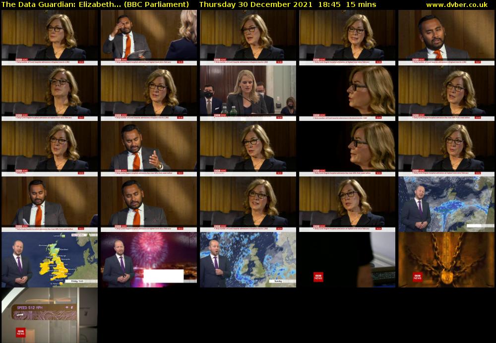 The Data Guardian: Elizabeth... (BBC Parliament) Thursday 30 December 2021 18:45 - 19:00