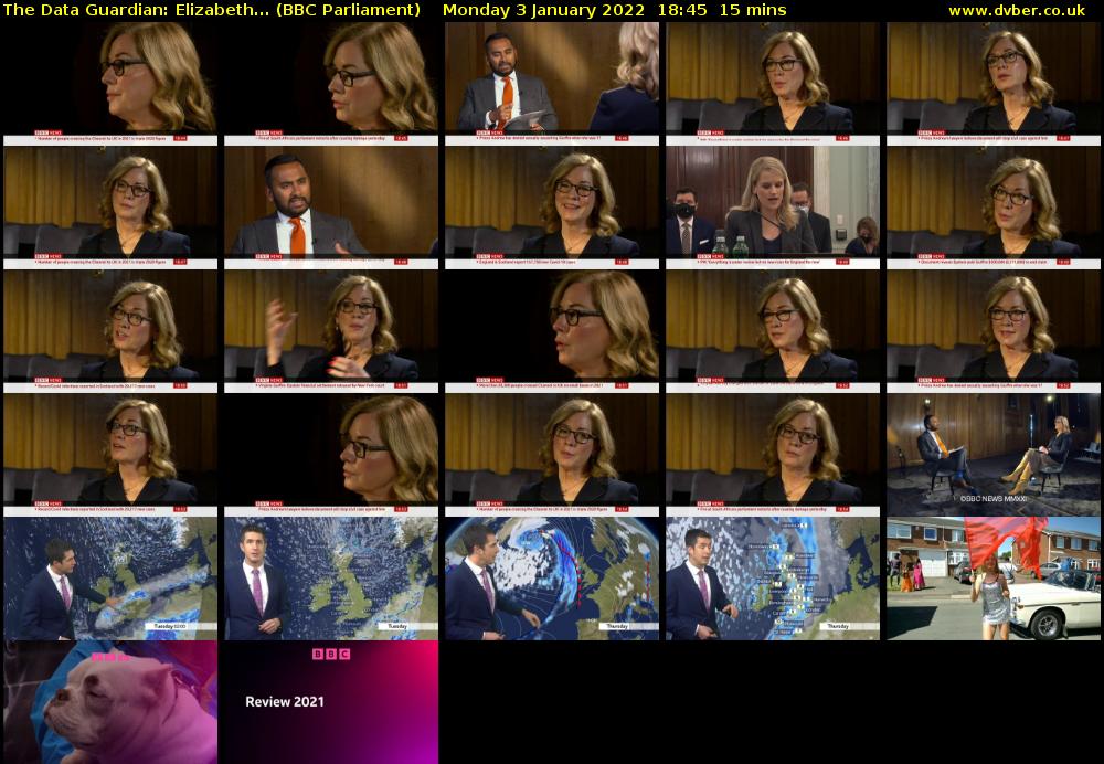 The Data Guardian: Elizabeth... (BBC Parliament) Monday 3 January 2022 18:45 - 19:00