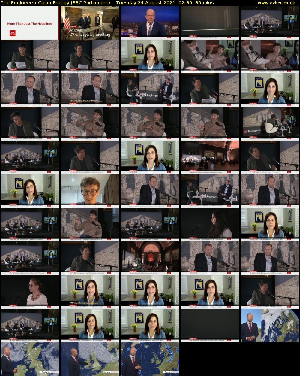 The Engineers: Clean Energy (BBC Parliament) Tuesday 24 August 2021 02:30 - 03:00