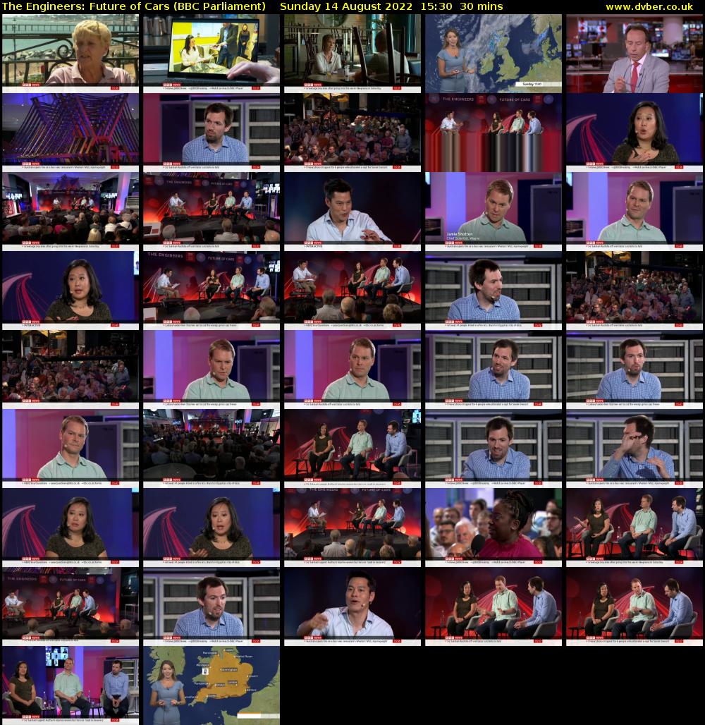 The Engineers: Future of Cars (BBC Parliament) Sunday 14 August 2022 15:30 - 16:00