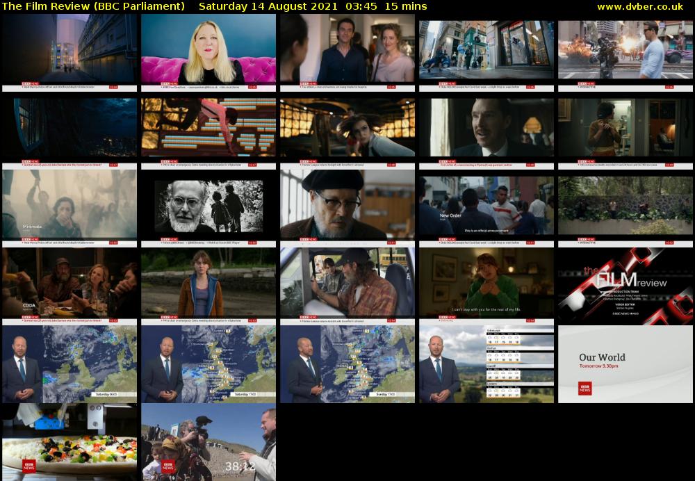 The Film Review (BBC Parliament) Saturday 14 August 2021 03:45 - 04:00