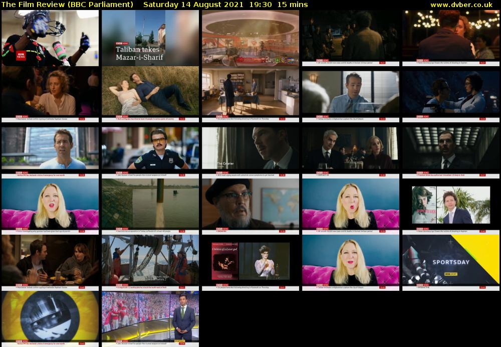The Film Review (BBC Parliament) Saturday 14 August 2021 19:30 - 19:45