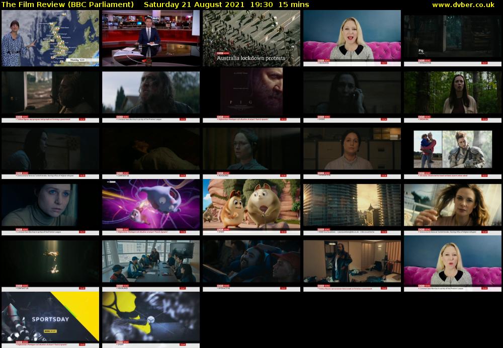 The Film Review (BBC Parliament) Saturday 21 August 2021 19:30 - 19:45